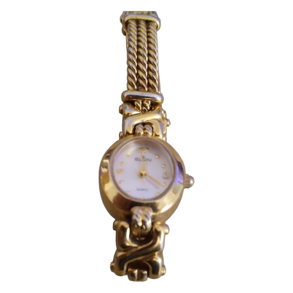 Vintage Style Elgin EL852‎ Women's Gold-Tone Quartz Boho Bracelet Watch Retro
